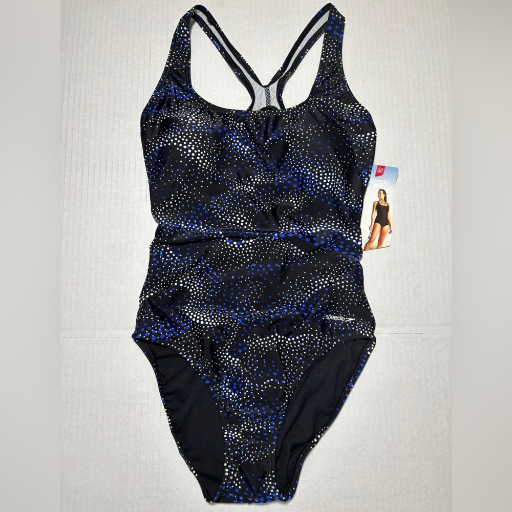 New Speedo Women's Black and Blue Swimsuit